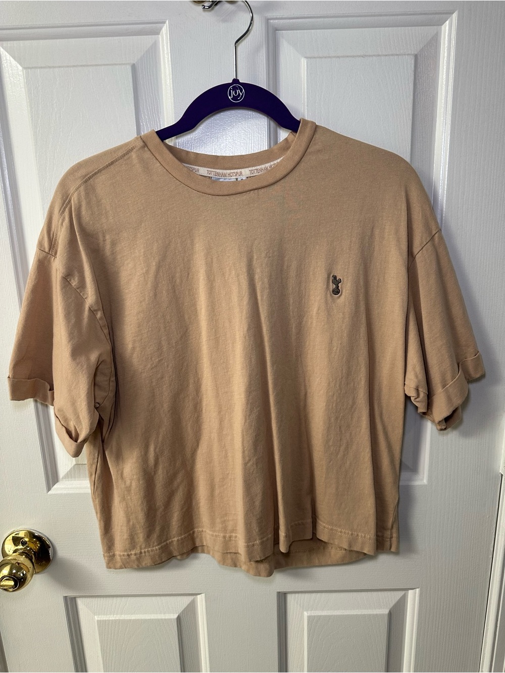 Tottenham Hotspur Tan Crewneck Tee with Navy Logo